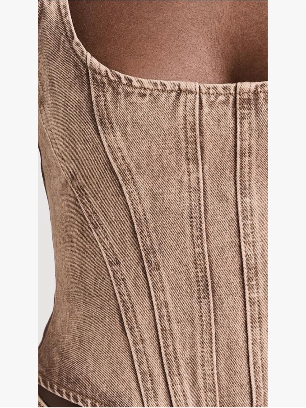 Lioness Capri Denim Taupe Corset Crop Top - Picture 8 of 8